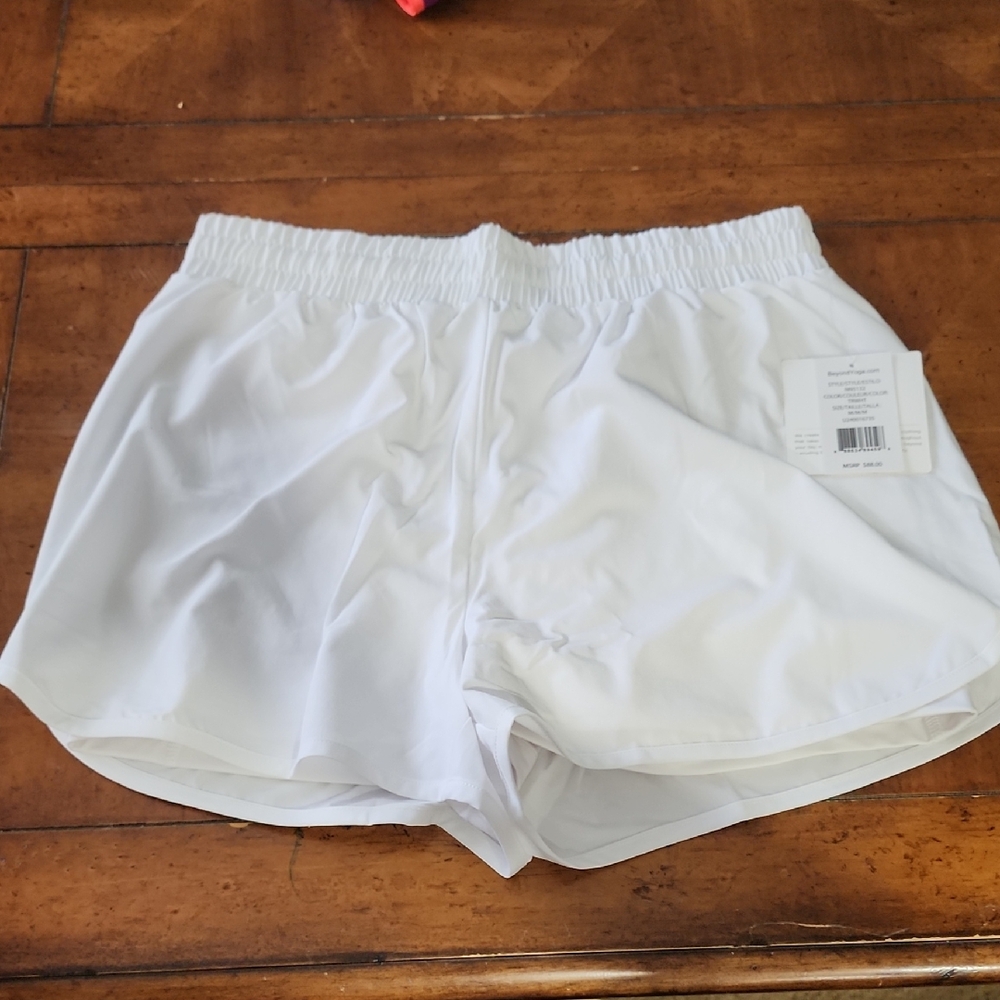 NWT Beyond Yoga White Athletic Shorts